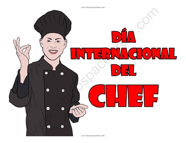 Día Internacional del Chef dibujo a color y para colorear